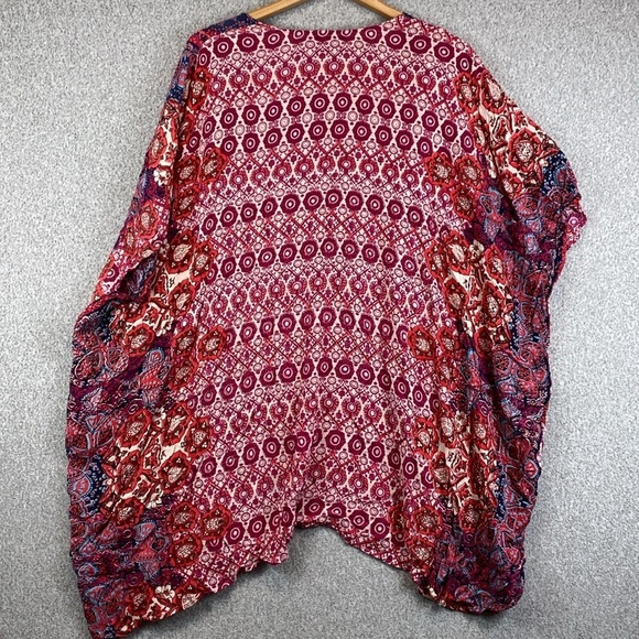 Angie kimono kaftan beachy wrap swim coverup duster boho mixed prints - Picture 7 of 9